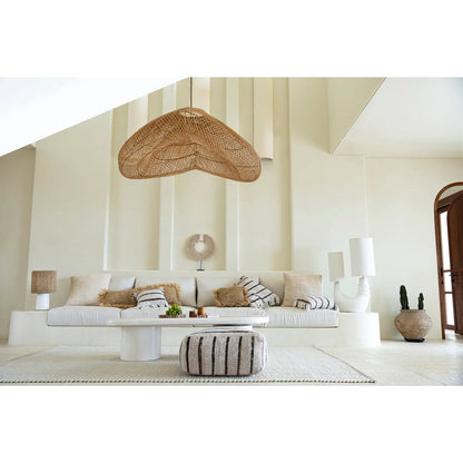 Overdimensioneret sky-pendel i rattan 127 × 62 cm – håndvævet
