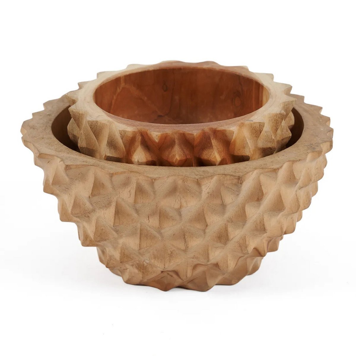Teak root durian bowl, 20 cm – deep round form