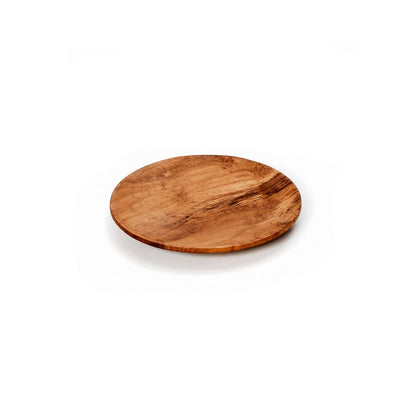 Teak root round plate, 14 cm – small brown wood plate