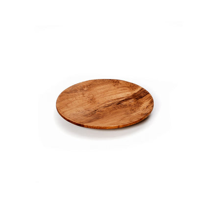 Teak root round plate, 14 cm – small brown wood plate