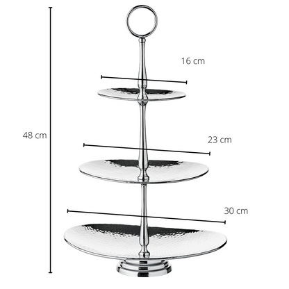 Gulf tiered stand, stainless steel, 49cm
