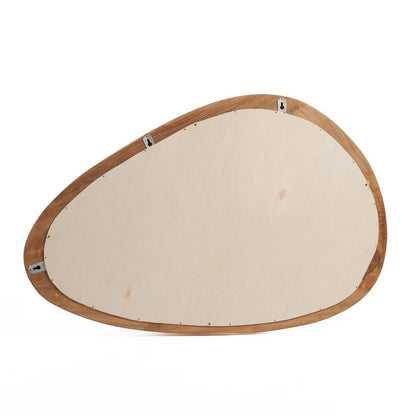 Teaktræsspejl, ovalt, 80 cm – organisk flydende ramme