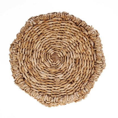 Palm leaf barrel stool, 49 × 45 cm - Natural