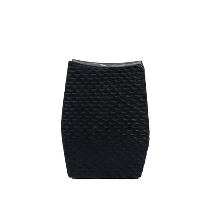 Wood stool 38×47 cm - black finish, made in Indonesia