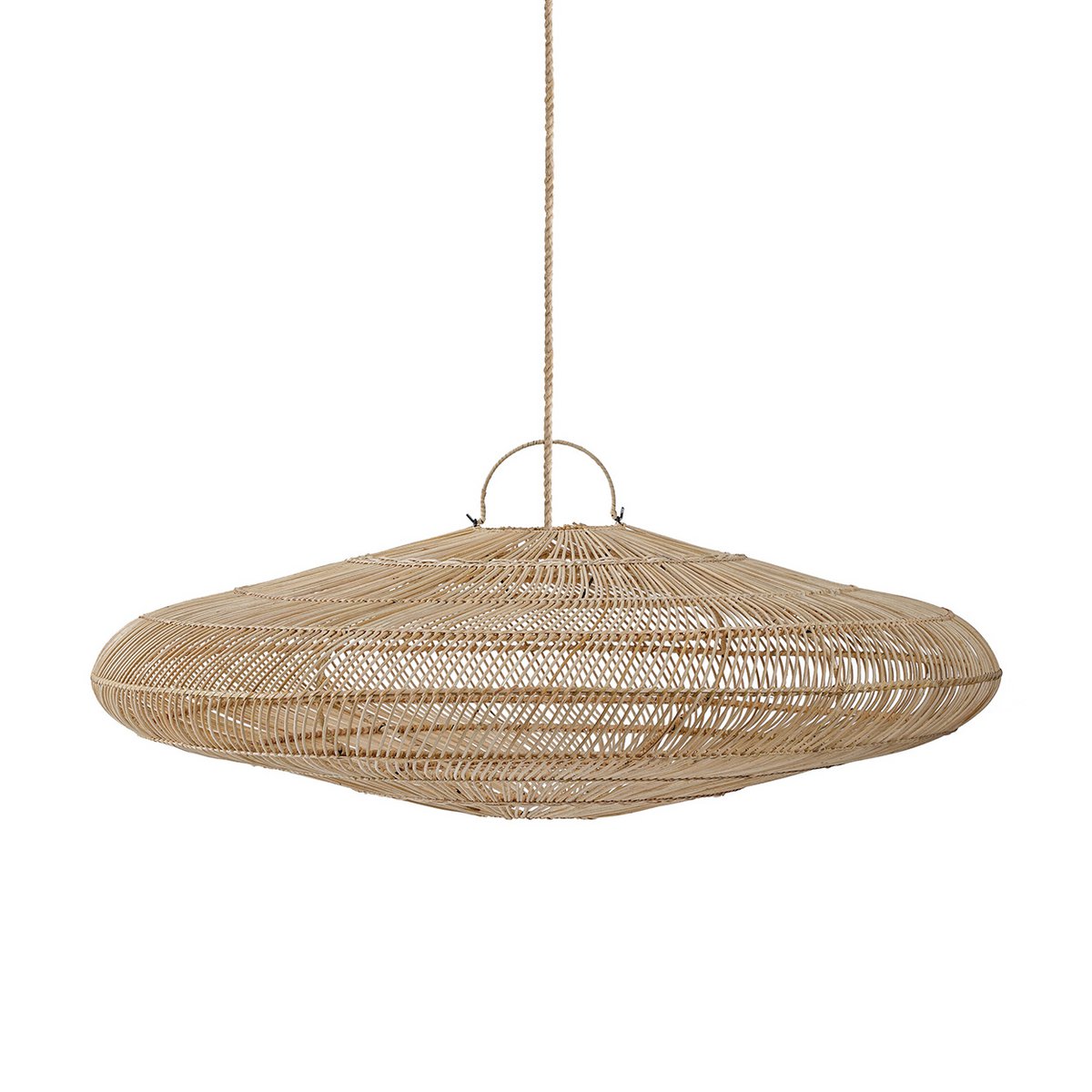 Natural rattan disc pendant light XL - 150 cm wide