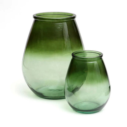 Recycled glass vase, small - green