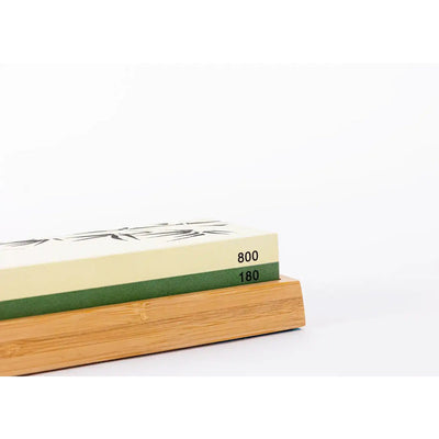Whetstone 180/800 grit with bamboo base and angle guide