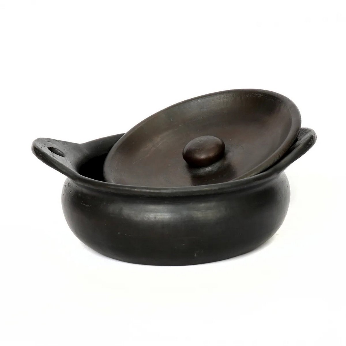 Sort terrakottapotte 29 × 24 cm - fremstillet i Indonesien