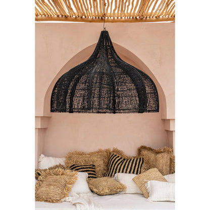 Rattan pendant shade black XL - 110 cm