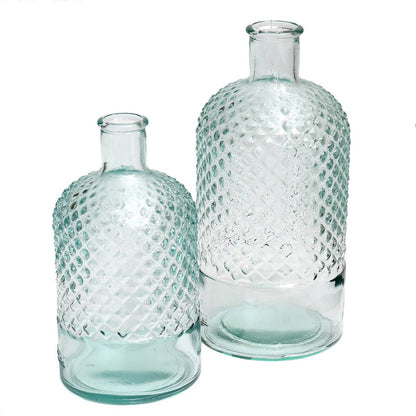 Blue glass bottle 28 cm – made in Spain