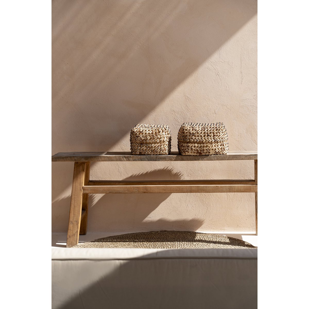 Bamboo square basket 28 × 17 cm - natural, large