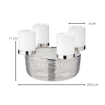 Stainless steel advent wreath Rio, 26 cm