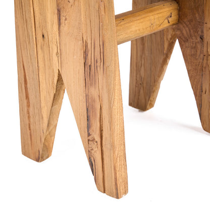 Teak stool with sturdy legs - 40 cm