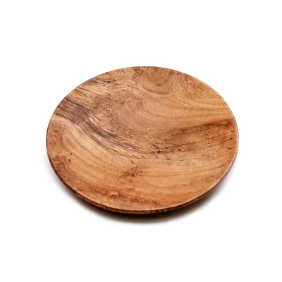 Teak round plate, 25 cm - natural