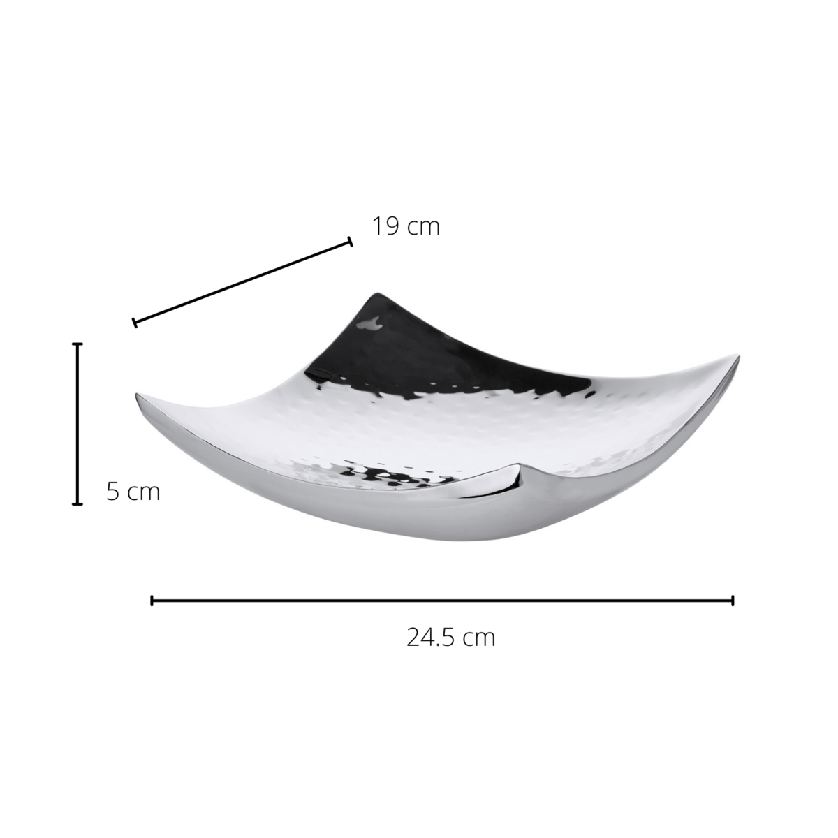Hammered stainless steel bowl 19 × 19 cm - flower shape