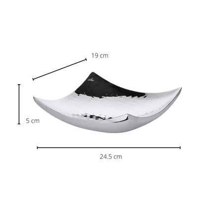 Hammered stainless steel bowl 19 × 19 cm - flower shape
