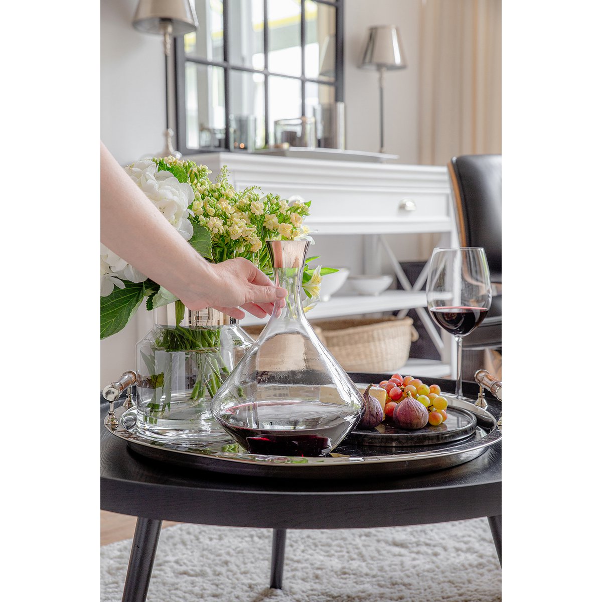 Krystalkaraffel Frederick med platinrand – 2,1 L