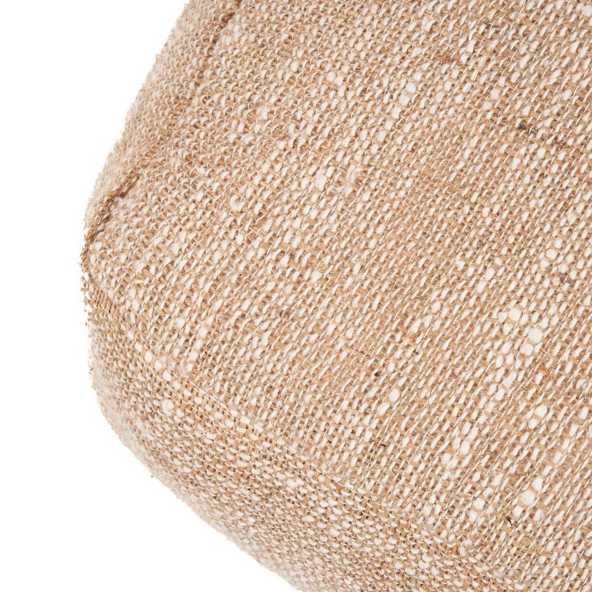 Cotton pouffe, beige - 60×60 cm