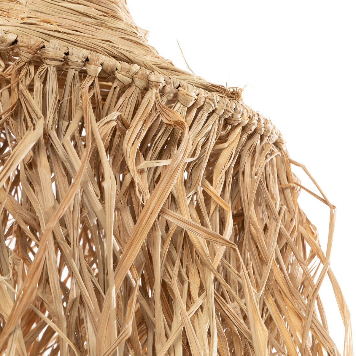 Raffia pendellampe – 40 cm bred, 150 cm fald