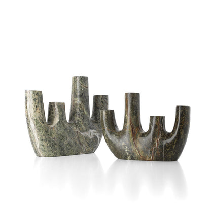 Marble vase, green veined - 30 cm