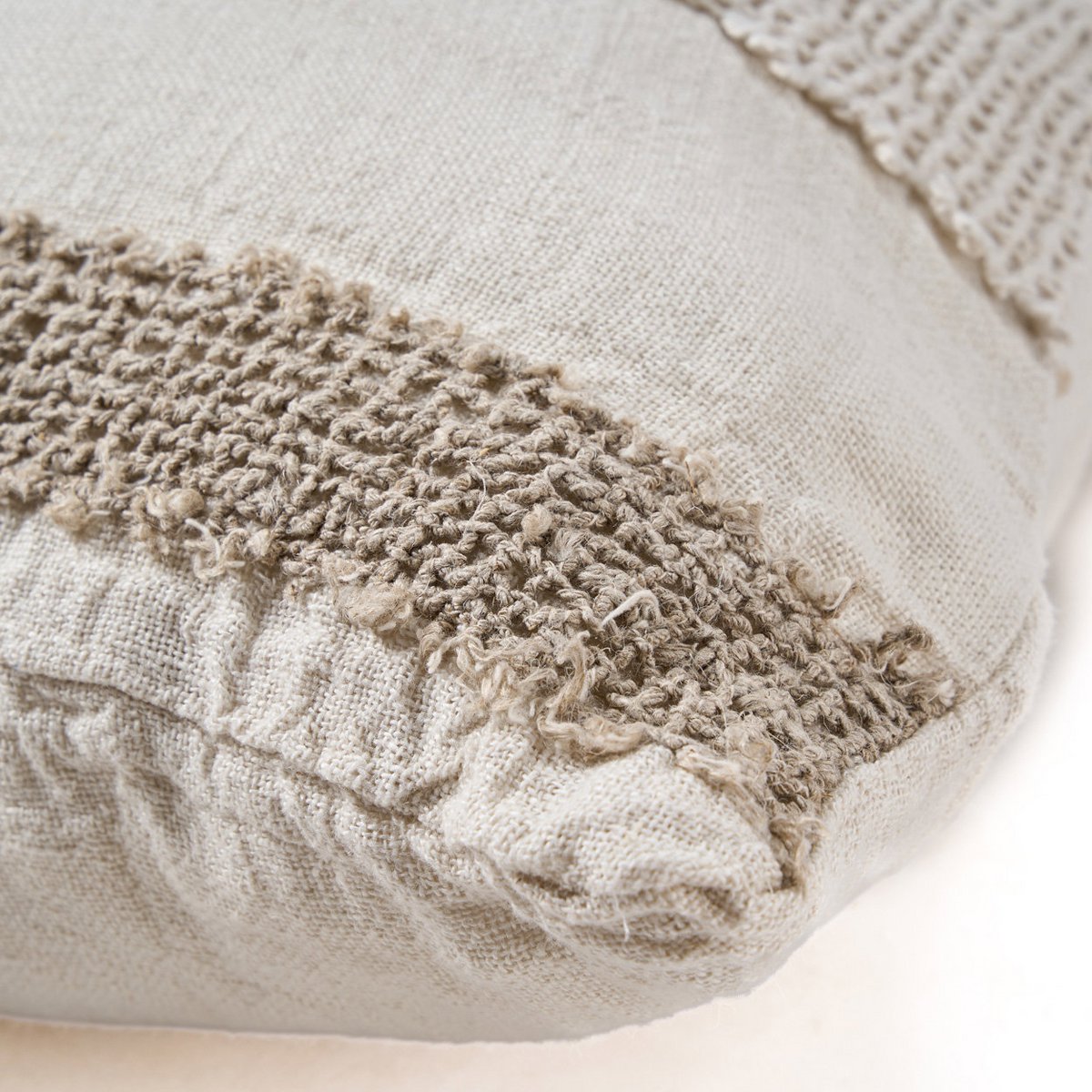 Linen cushion cover, white natural - 50×50 cm