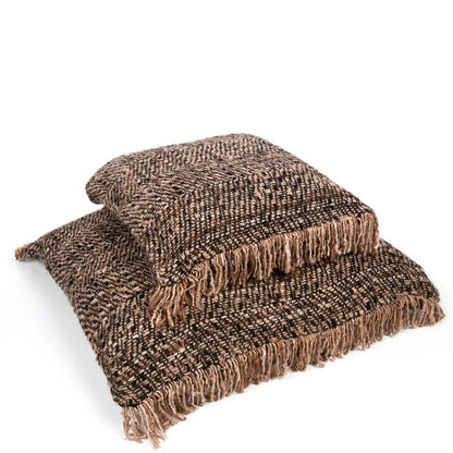 Handgefärbter Baumwoll-Kissenbezug 60×60 cm – Schwarz und Kupfer