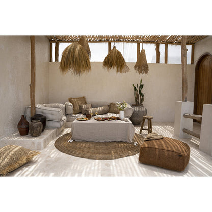 Tischdecke aus Leinen, beige, 150×150 cm