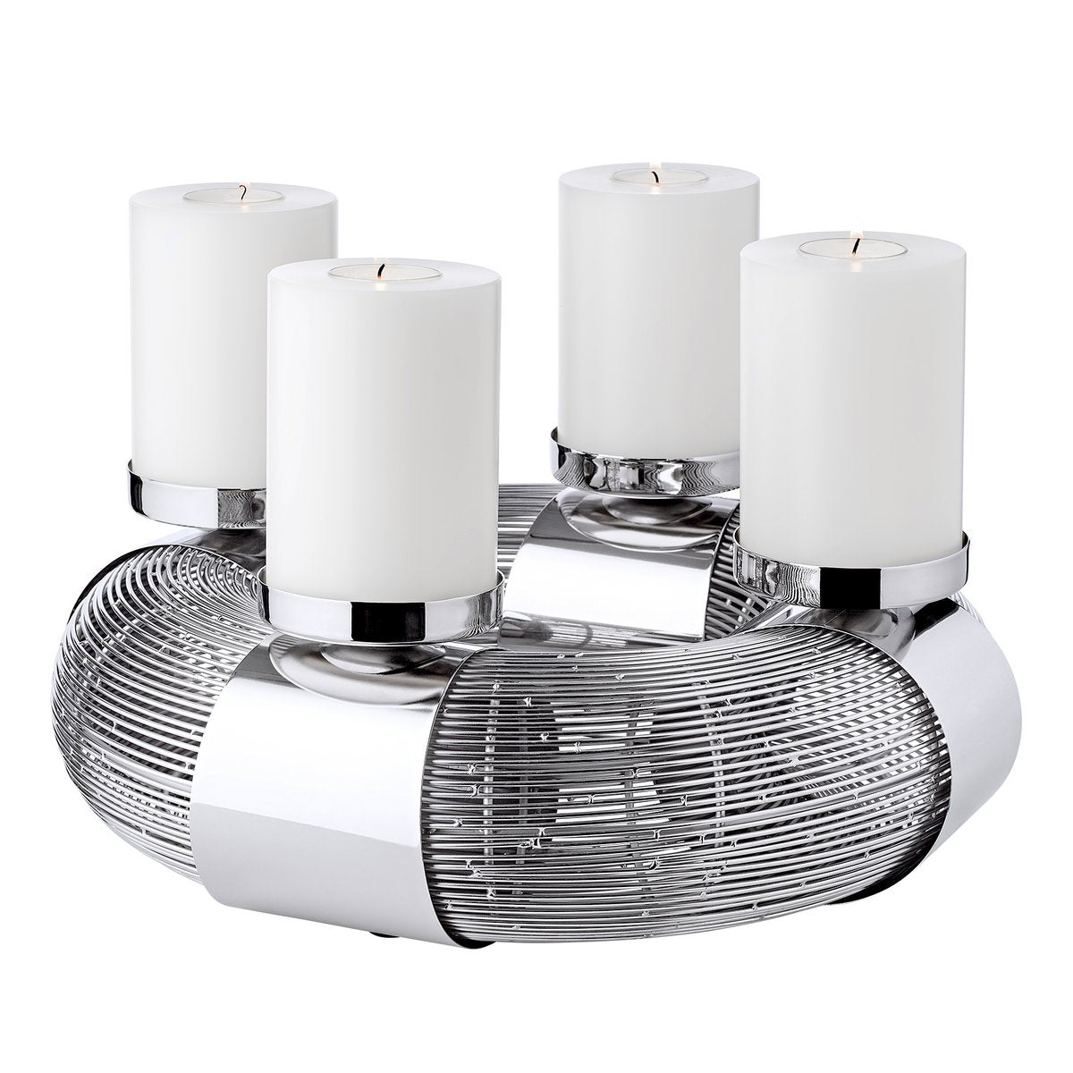 Advent wreath Flax, stainless steel, Ø 36 cm