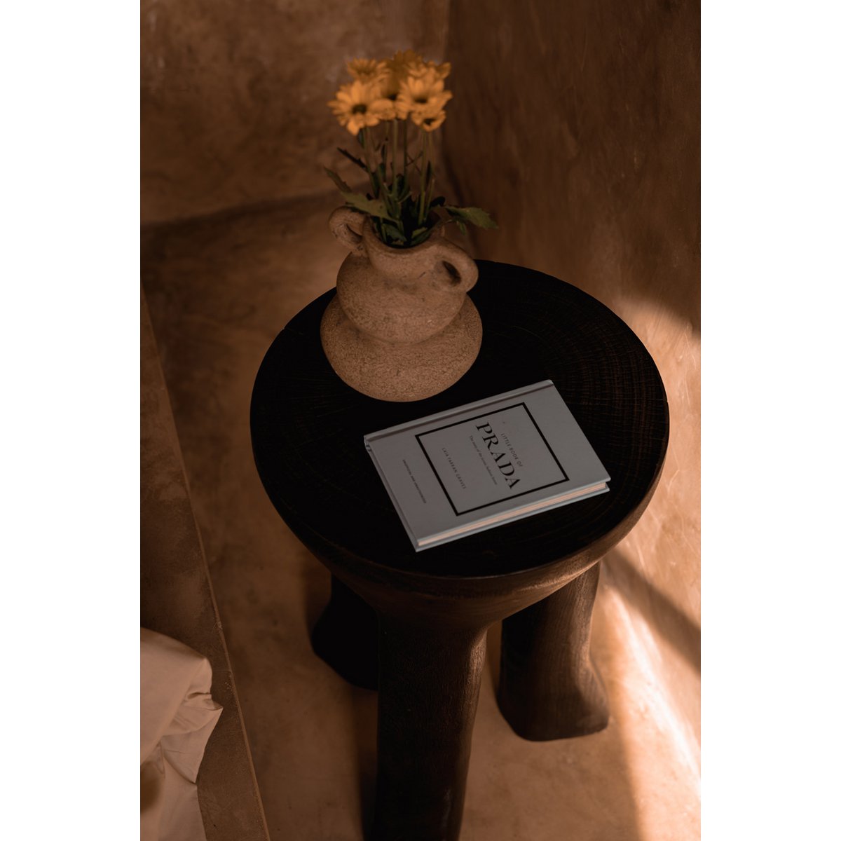 Java Trebenet Sidebord, 40 cm - Mørk valnød
