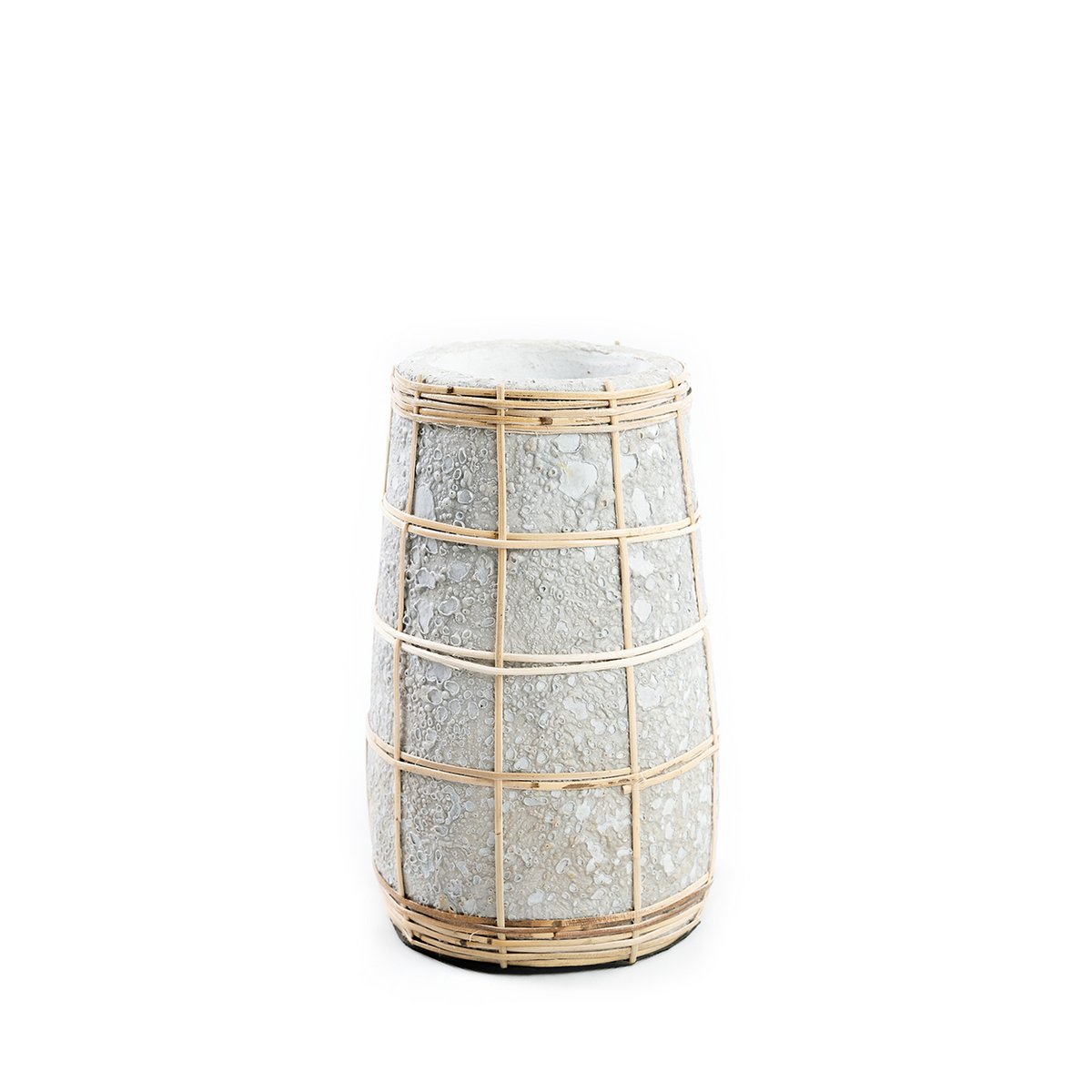Terracottavase, 22 cm - med raffiabånd