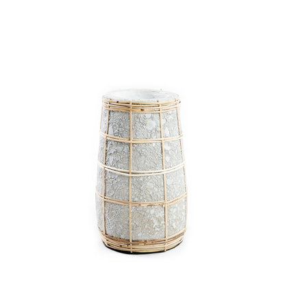 Terracottavase, 22 cm - med raffiabånd