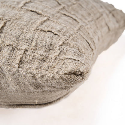 Pudebetræk i hør Damier 50×50 cm - natur