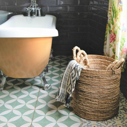 Woven storage basket SYAILENDRA L, 40 × 44 cm - made in Indonesia