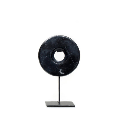 Sort marmorskive på fod – 25 cm