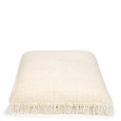 Hand-dyed cotton cushion cover, 60×60 cm - Cream