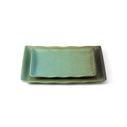 Keramisk firkantet middagstallerken, 20 cm - lagune