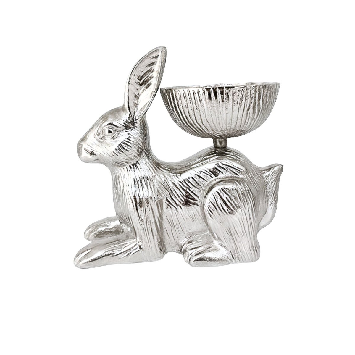 Aluminium decorative bowl with hare motif, 19 cm