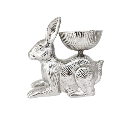 Aluminium decorative bowl with hare motif, 19 cm