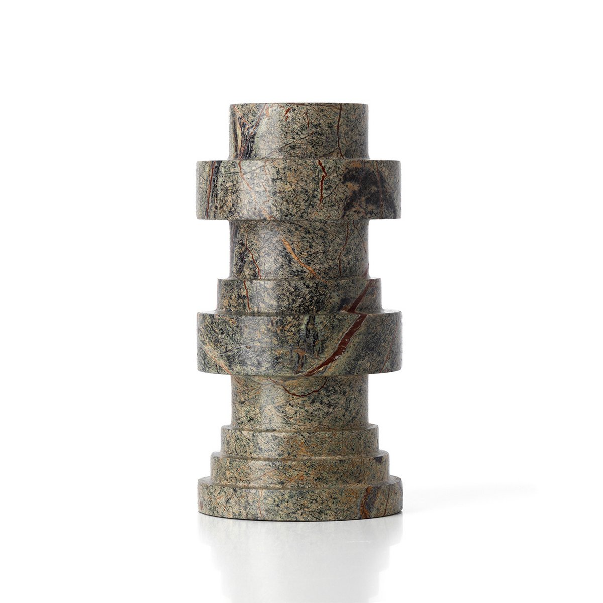 Marmorleuchter Bidasar, 20 cm – grüne, totemartige Form