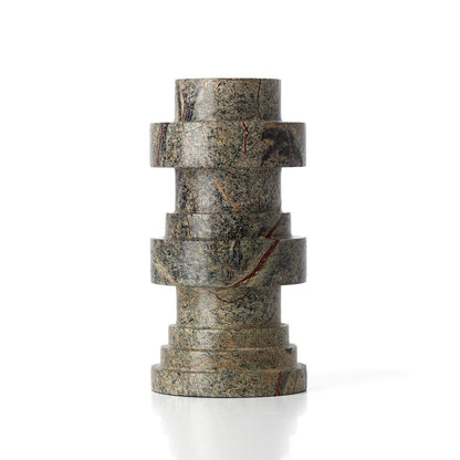 Marmorleuchter Bidasar, 20 cm – grüne, totemartige Form