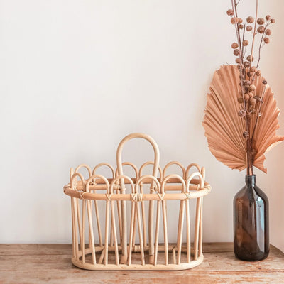 Rattan-Zeitungskorb KUNO – natur beige