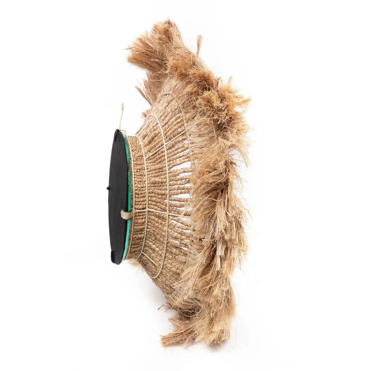 Grass mirror, abaca bowl-shaped, round, 85 cm - natural