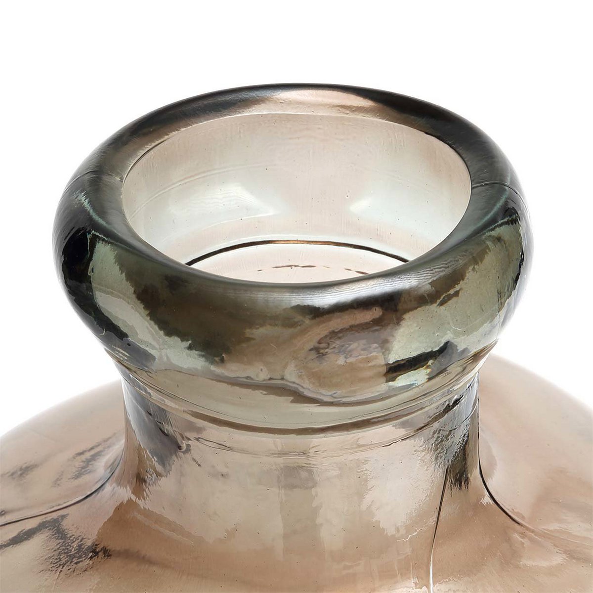 Vase aus recyceltem Glas, beige, große Skulptur