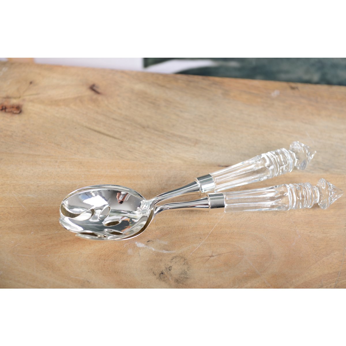 Crystal salad servers - 27cm