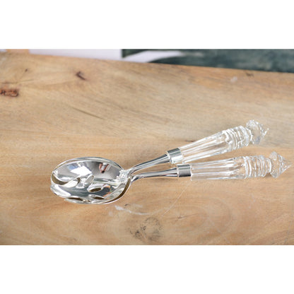 Crystal salad servers - 27cm
