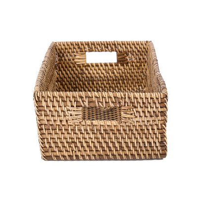 Rattan-Aufbewahrungsbox, rechteckig - naturbraun