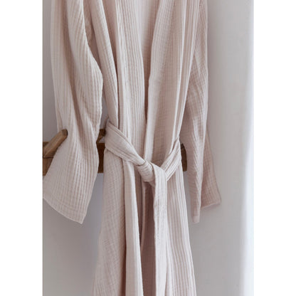 Muslin cotton-bamboo bathrobe L – rose dust