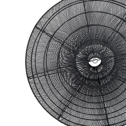 Sort rattan macaron pendel XL - 150 cm bred