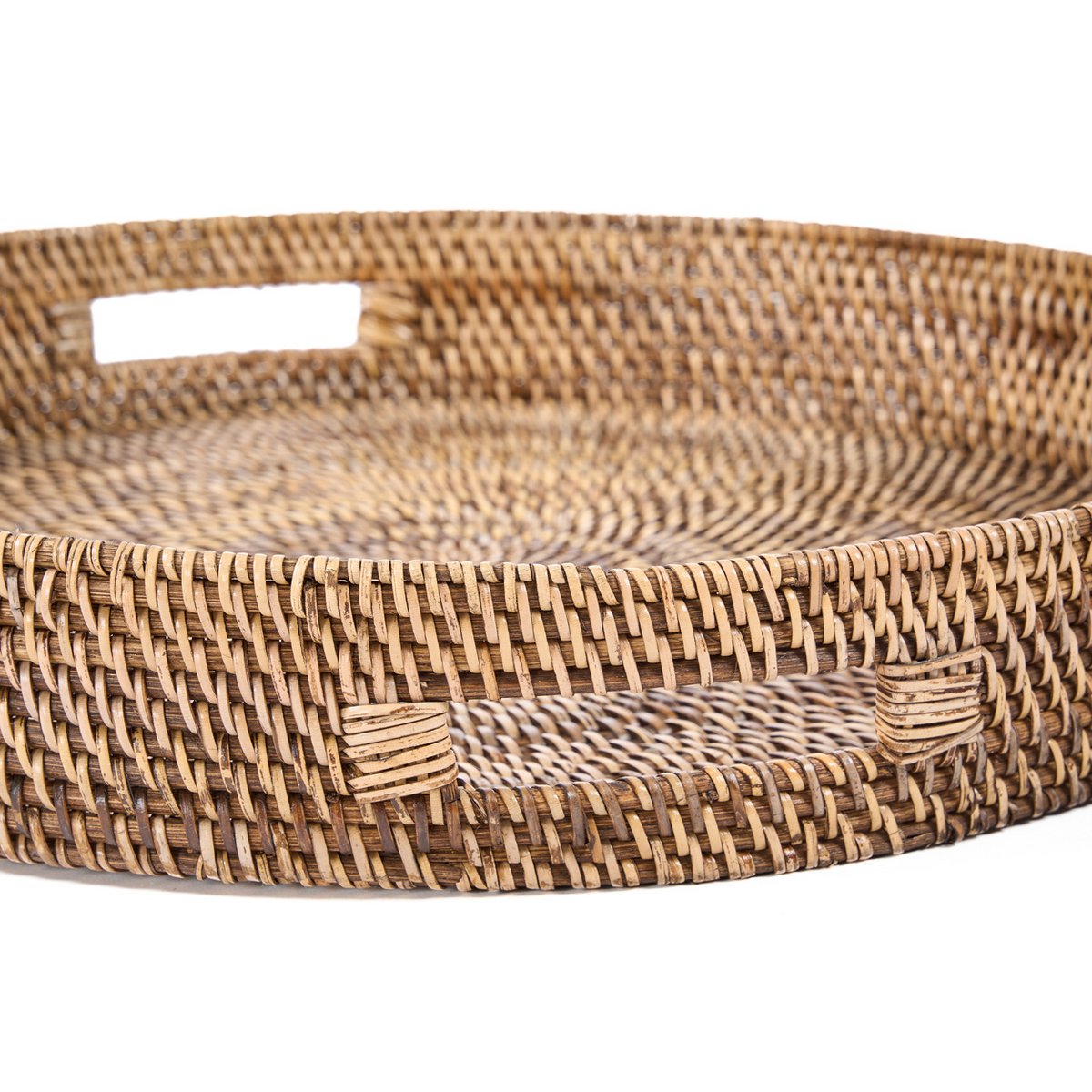 Rattan-Serviertablett, 51 cm – handgeflochten, natur