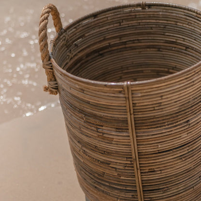 Rattan kurv Otere L – håndvævet på Java, Ø 40 cm